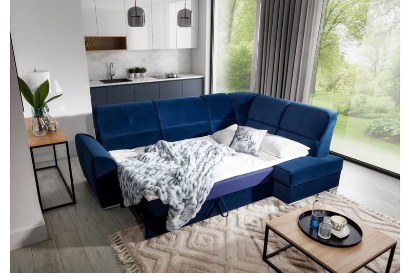 Sajmon Sovesofa m. Sjeselong 3-seter - Beige - Møbler - Sofaer - Sovesofaer