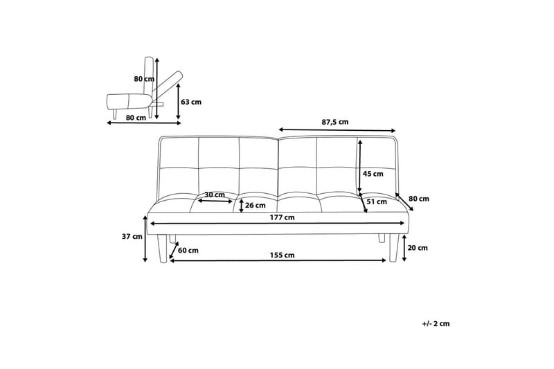 Siljan Sovesofa 177 cm - Blå - Møbler - Sofaer - Sovesofaer