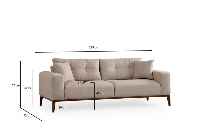 Sinor 4-seters Sovesofa - Beige - Møbler - Sofaer - Sovesofaer