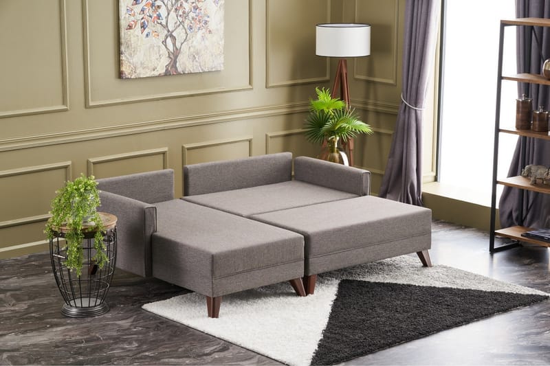 Antigua Mini Sovesofa med Divan Venstre - Brun - Møbler - Sofaer - Sovesofaer - Sovesofa divan