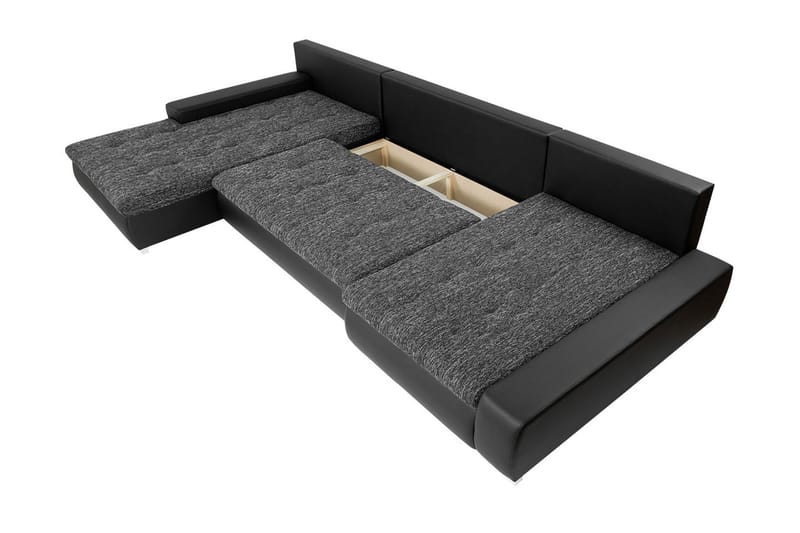 Cillo Stor Dyp Sovesofa Dobbeldivan 4-seters 340x140 cm U-formet - Blå - Møbler - Sofaer - Sovesofaer - Sovesofa divan