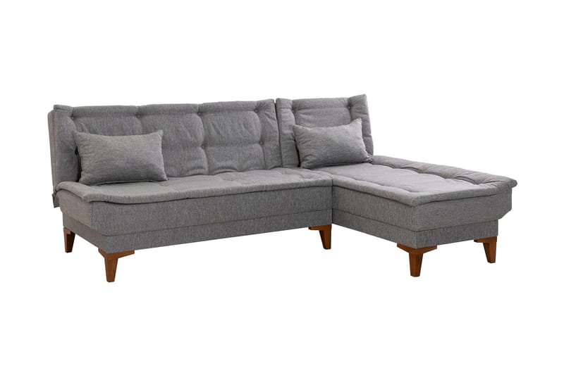 Hunterville Sovesofa m. Divan 4-seters 107x205 - Grå - Møbler - Sofaer - Sovesofaer - Sovesofa divan