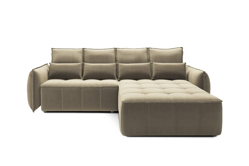 Takara Sovesofa med Divan 3-seter - Lysebrun - Møbler - Sofaer - Sovesofaer