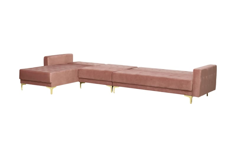 Toomey Hjørnesovesofa Large Høyre Fløyel - Rosa - Møbler - Sofaer - Sovesofaer