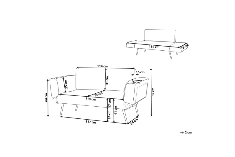 Touya Sovesofa 2-seter - Gull/Rosa - Møbler - Sofaer - Sovesofaer