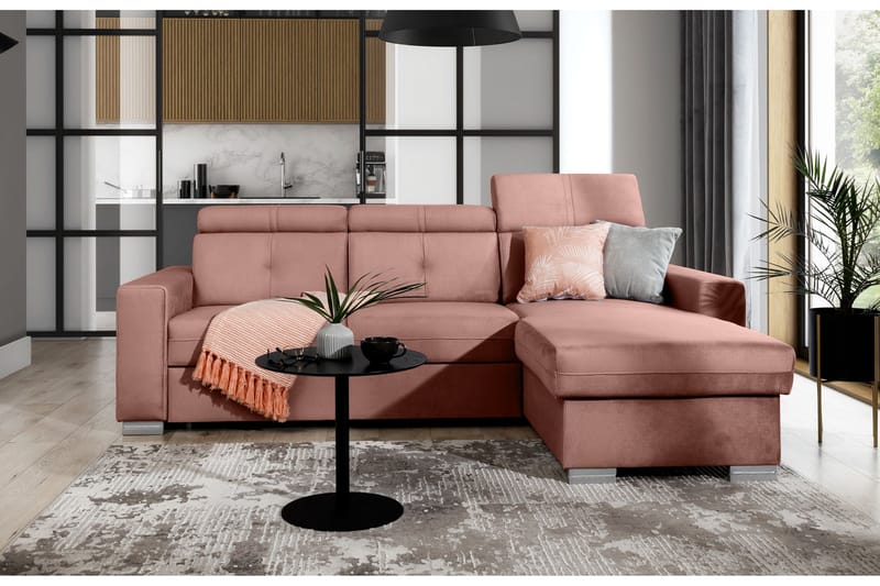 Trent Sovesofa m. Divan med Oppbevaring 3-seter - Rosa - Møbler - Sofaer - Sovesofaer