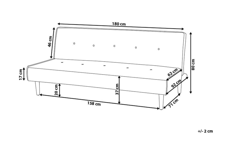 Visby Sovesofa 180 cm - Grå - Møbler - Sofaer - Sovesofaer