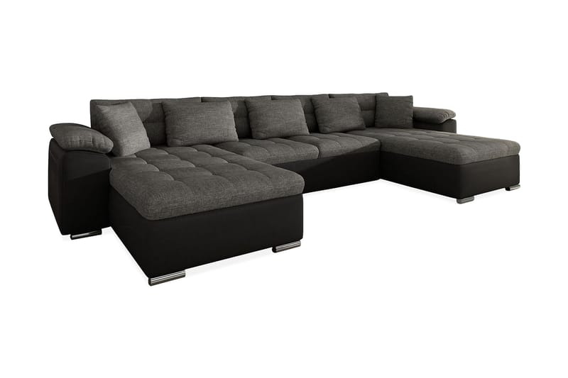 Wicenza Stor U-Sovesofa 375x155x76 cm Universal - Grå / Svart - Møbler - Sofaer - Sovesofaer