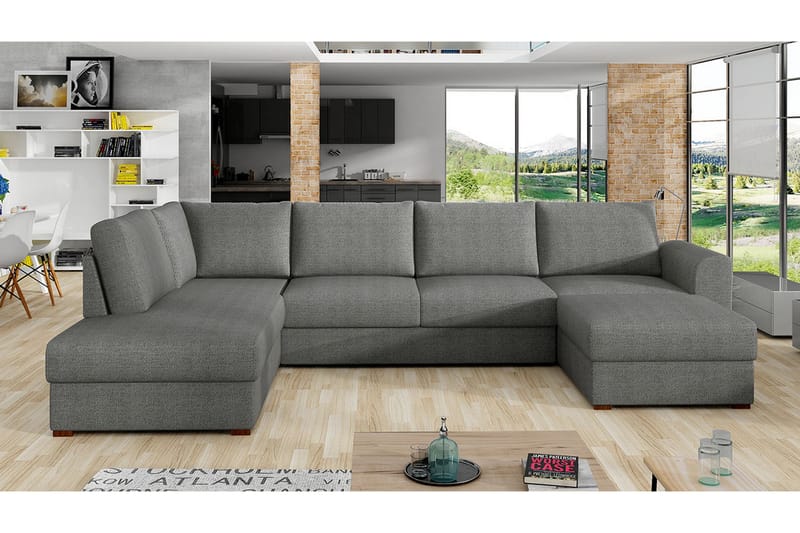 Wilma 6-seters Divan Høyre Sovesofa 305 cm - Grå - Møbler - Sofaer - Sovesofaer