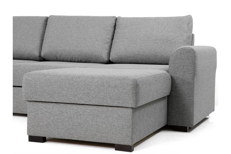 Wilma Stor 6-seters U-formet Sovesofa med Oppbevaring - Svart - Møbler - Sofaer - Sovesofaer