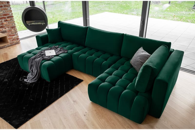 Yorktown U-sovesofa Divan Venstre - Mørkegrønn - Møbler - Sofaer - Sovesofaer