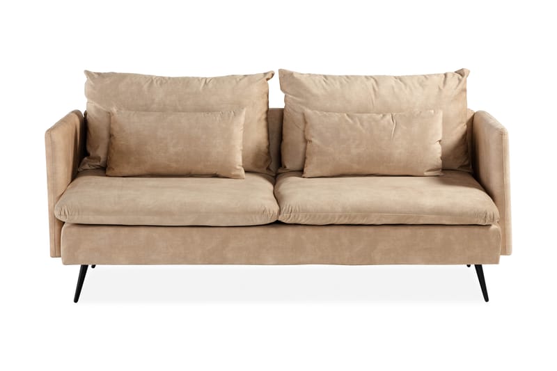 Svartvik 3-seters Sofa Fløyel Beige - Beige - Møbler - Sofaer - Sofa 3 seter