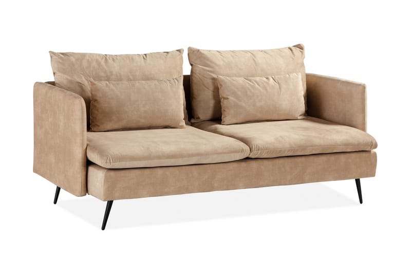 Svartvik 3-seters Sofa Fløyel Beige - Beige - Møbler - Sofaer - Sofa 3 seter