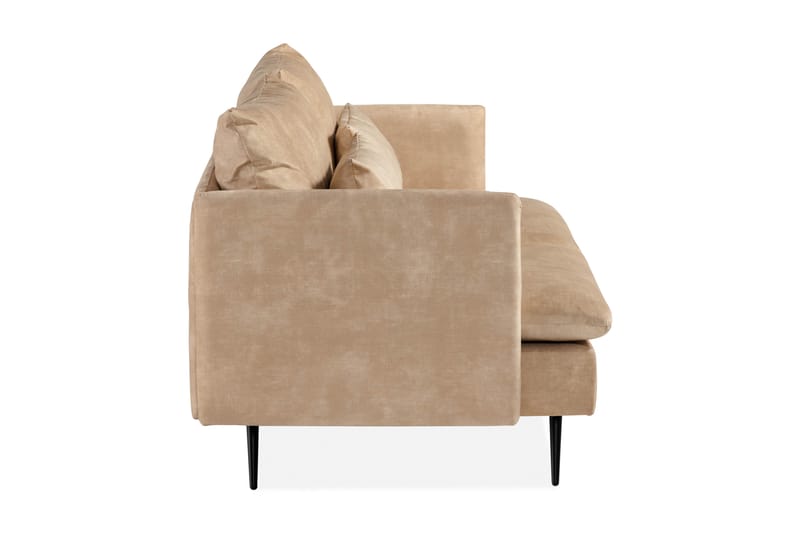 Svartvik 3-seters Sofa Fløyel Beige - Beige - Møbler - Sofaer - Sofa 3 seter