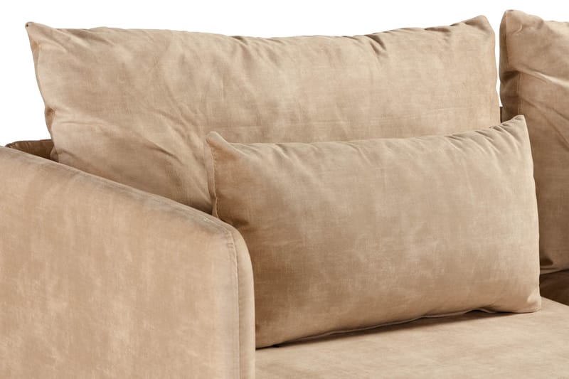 Svartvik 3-seters Sofa Fløyel Beige - Beige - Møbler - Sofaer - Sofa 3 seter