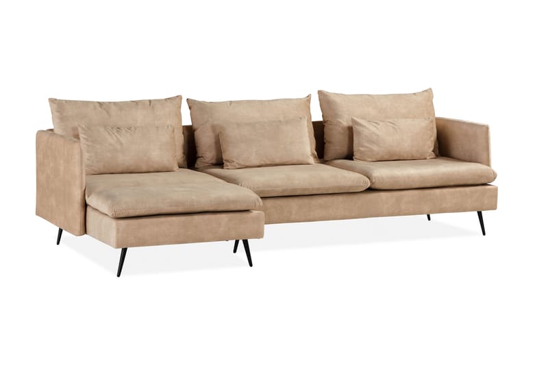 Svartvik Sjeselong Sofa Vendbar Fløyel Beige - Beige - Møbler - Sofaer - Sofa med sjeselong