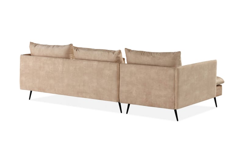 Svartvik Sjeselong Sofa Vendbar Fløyel Beige - Beige - Møbler - Sofaer - Sofa med sjeselong