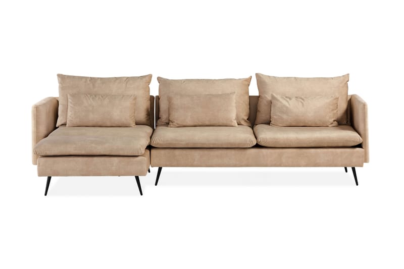 Svartvik Sjeselong Sofa Vendbar Fløyel Beige - Beige - Møbler - Sofaer - Sofa med sjeselong