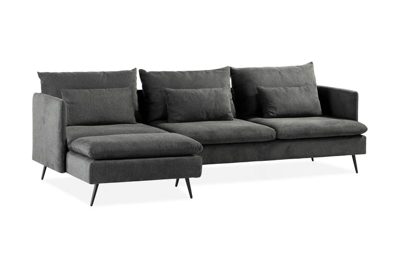 Svartvik Sjeselong Sofa Vendbar Fløyel Grå - Grå - Møbler - Sofaer - Sofa med sjeselong