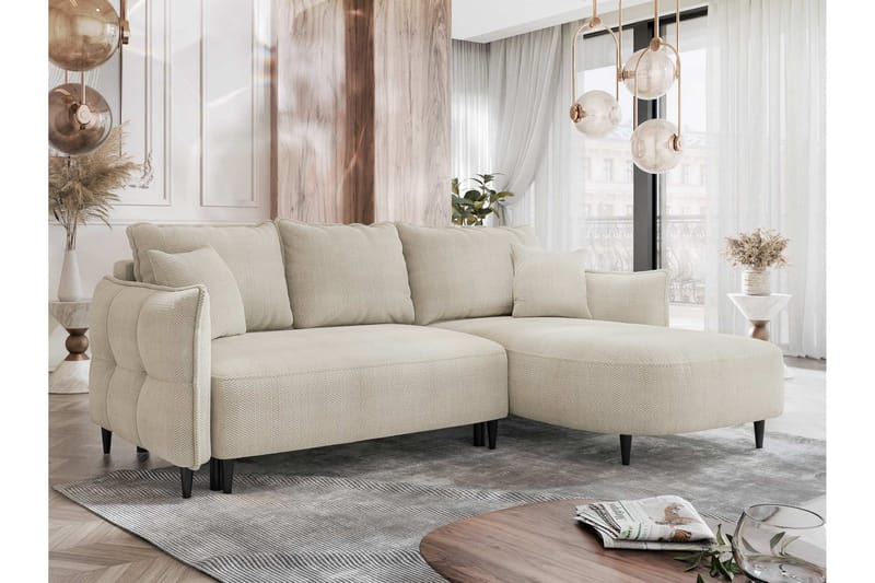 Sycylia Sofa med Divan 3-seter - Beige - Møbler - Sofaer - Sofa med sjeselong