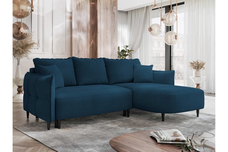 Sycylia Sofa med Divan 3-seter - Blå - Møbler - Sofaer - Sofa med sjeselong