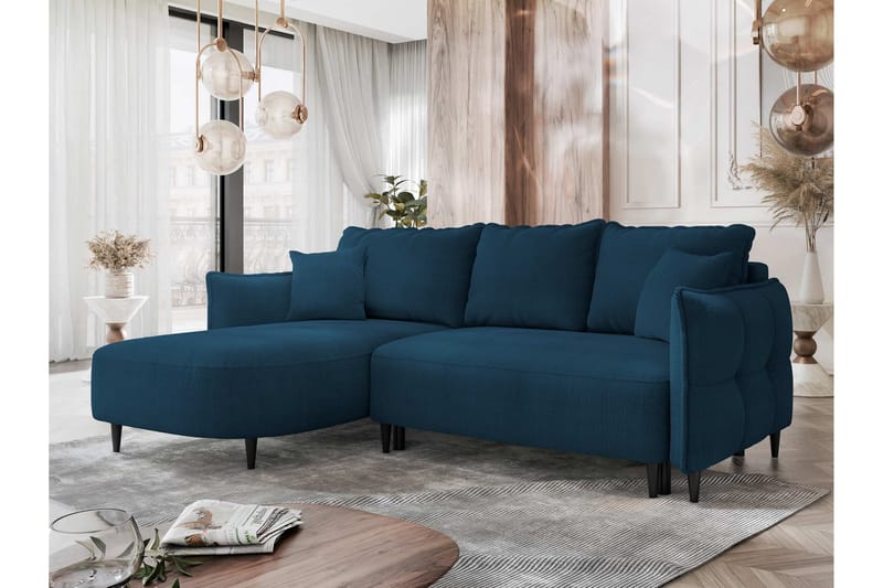 Sycylia Sofa med Divan 3-seter - Blå - Møbler - Sofaer - Sofa med sjeselong