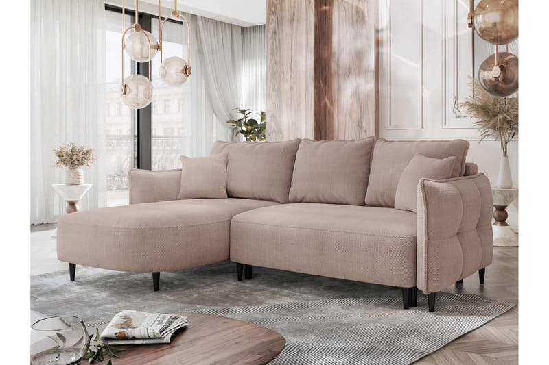 Sycylia Sofa med Divan 3-seter - Rosa - Møbler - Sofaer - Sofa med sjeselong