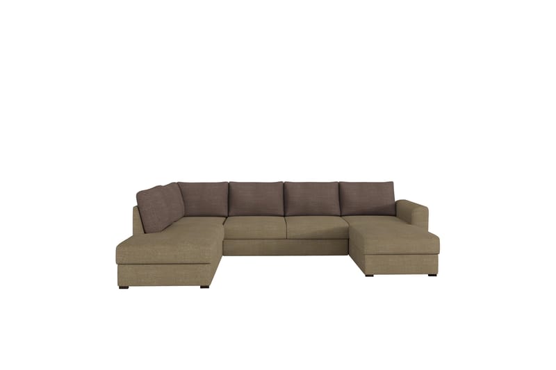 Taberk Sofa med Sjeselong og Divan 4-seter - Brun - Møbler - Sofaer - U-sofa