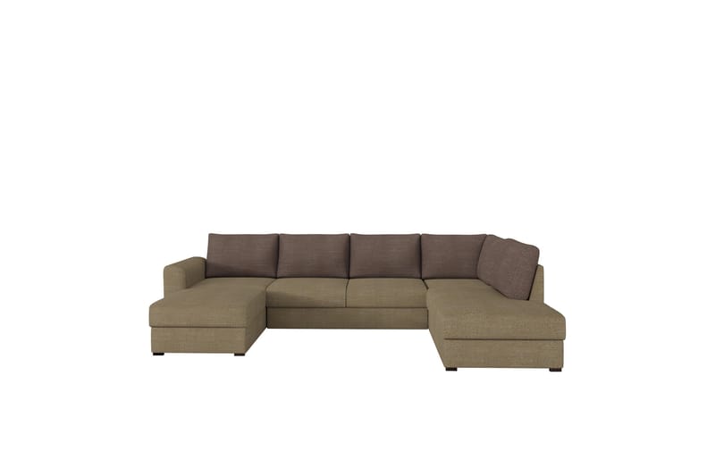 Taberk Sofa med Sjeselong og Divan 4-seter - Brun/Beige - Møbler - Sofaer - U-sofa