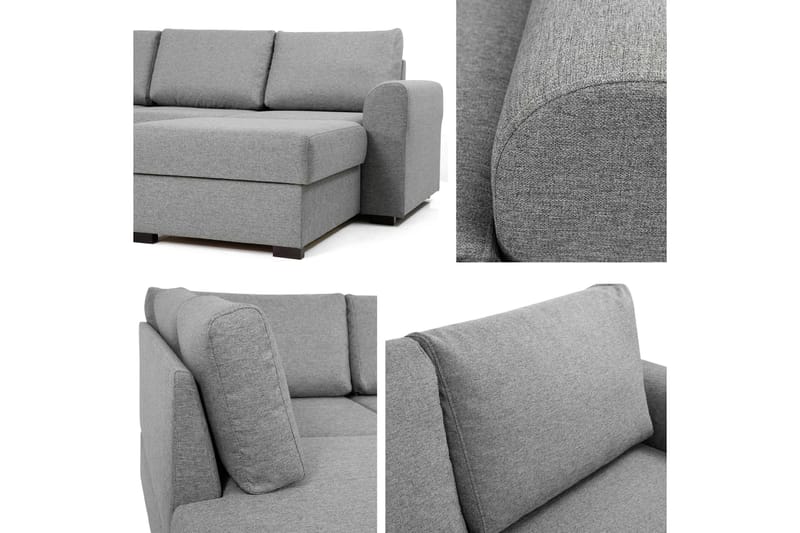 Taberk Sofa med Sjeselong og Divan 4-seter - Brun/Rød - Møbler - Sofaer - U-sofa