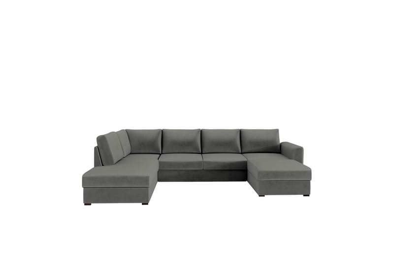 Taberk Sofa med Sjeselong og Divan 4-seter - Grå - Møbler - Sofaer - U-sofa