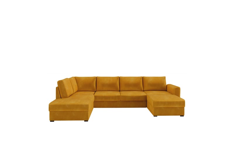 Taberk Sofa med Sjeselong og Divan 4-seter - Gul - Møbler - Sofaer - U-sofa