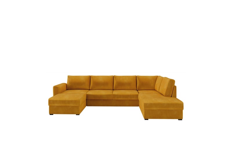 Taberk Sofa med Sjeselong og Divan 4-seter - Gul - Møbler - Sofaer - U-sofa