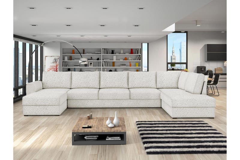 Taberk Sofa med Sjeselong og Divan 5-seter - Beige - Møbler - Sofaer - U-sofa