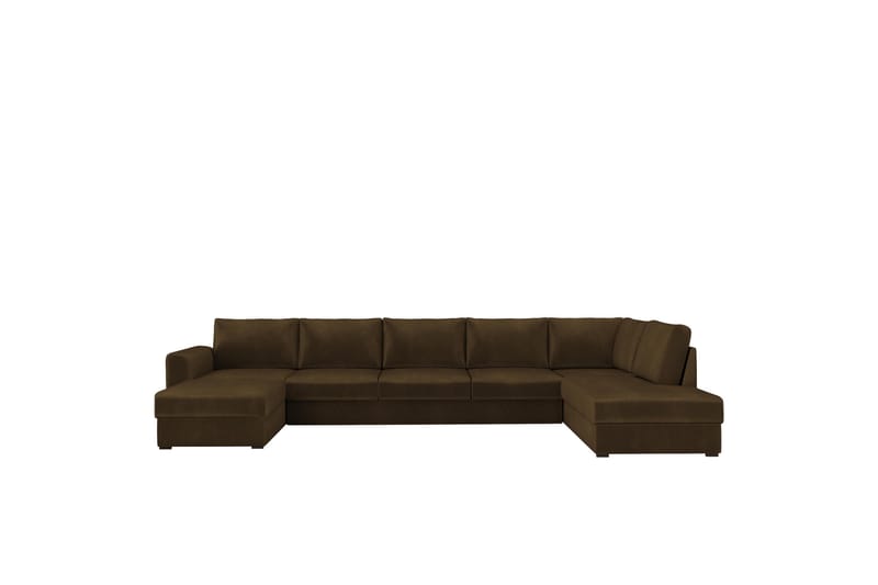 Taberk Sofa med Sjeselong og Divan 5-seter - Brun - Møbler - Sofaer - U-sofa