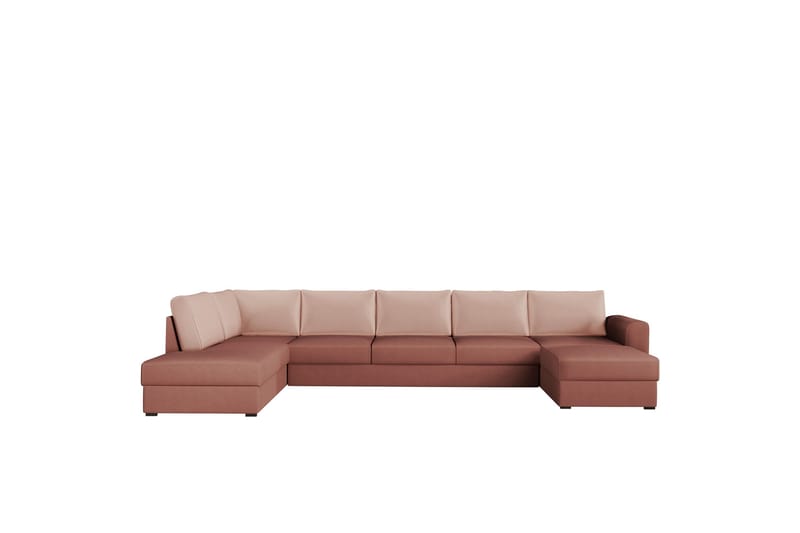 Taberk Sofa med Sjeselong og Divan 5-seter - Brun - Møbler - Sofaer - U-sofa