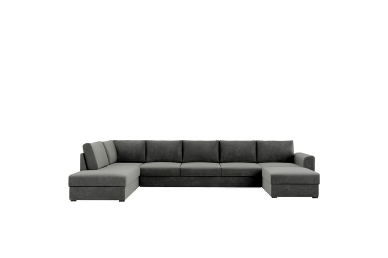 Taberk Sofa med Sjeselong og Divan 5-seter - Grå - Møbler - Sofaer - U-sofa