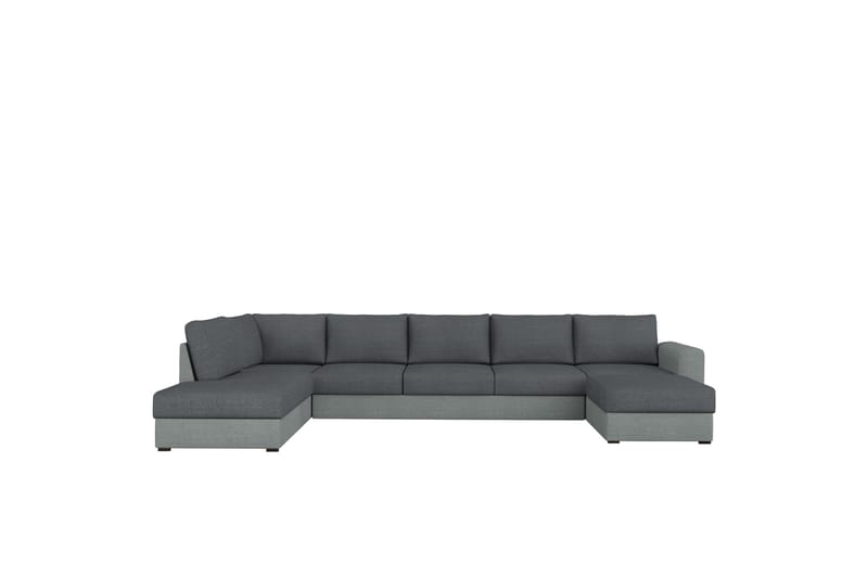 Taberk Sofa med Sjeselong og Divan 5-seter - Grå - Møbler - Sofaer - U-sofa