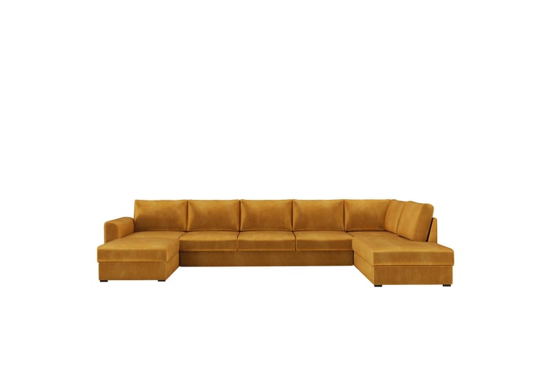 Taberk Sofa med Sjeselong og Divan 5-seter - Gul - Møbler - Sofaer - U-sofa