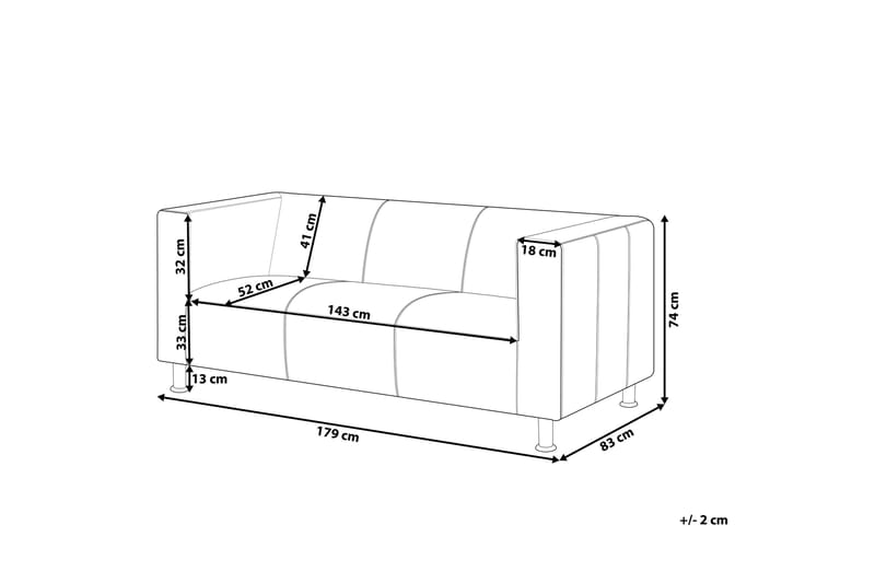 Tomio Sofa 3-seter - Hvit/Sølv - Møbler - Sofaer - Sofa 3 seter