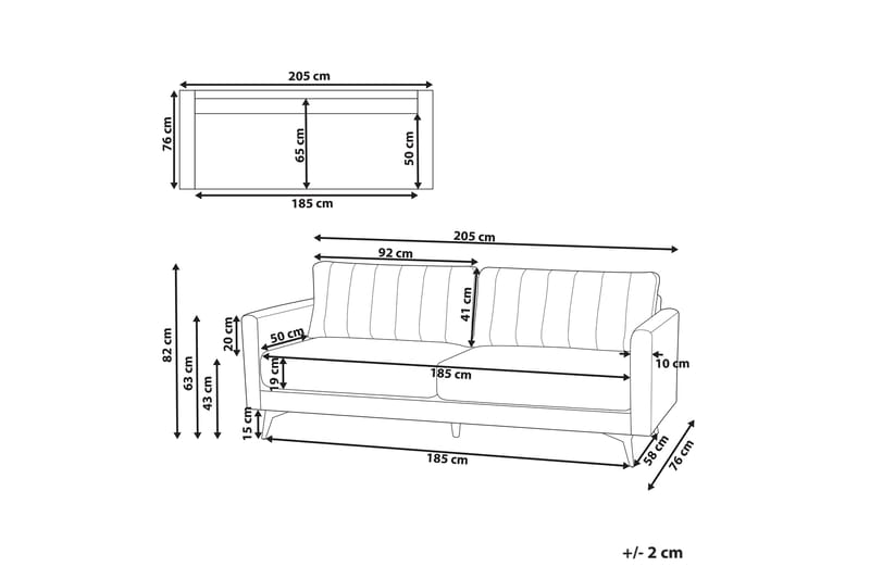 Tuba Sofa 3-seter - Brun/Svart - Møbler - Sofaer - Sofa 3 seter