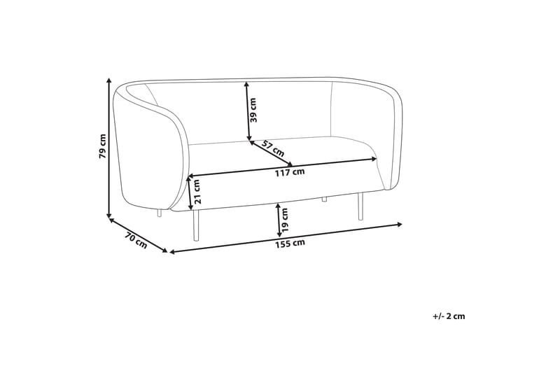 Tuka Sofa 2-seter - Beige/Svart/Grå - Møbler - Sofaer - 2 seter sofa