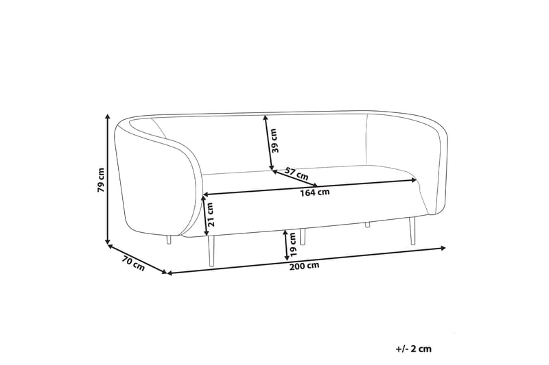 Tuka Sofa 3-seter - Beige/Svart/Grå - Møbler - Sofaer - Sofa 3 seter