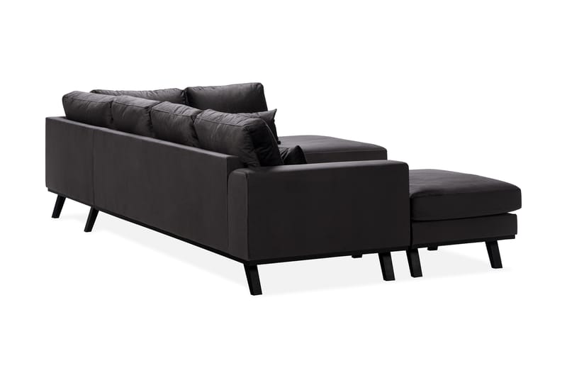 Copenhagen Compact Stor U Sofa Fløyel Sjeselong Høyre - Grå / Mørkgrå - Møbler - Sofaer - U-sofa