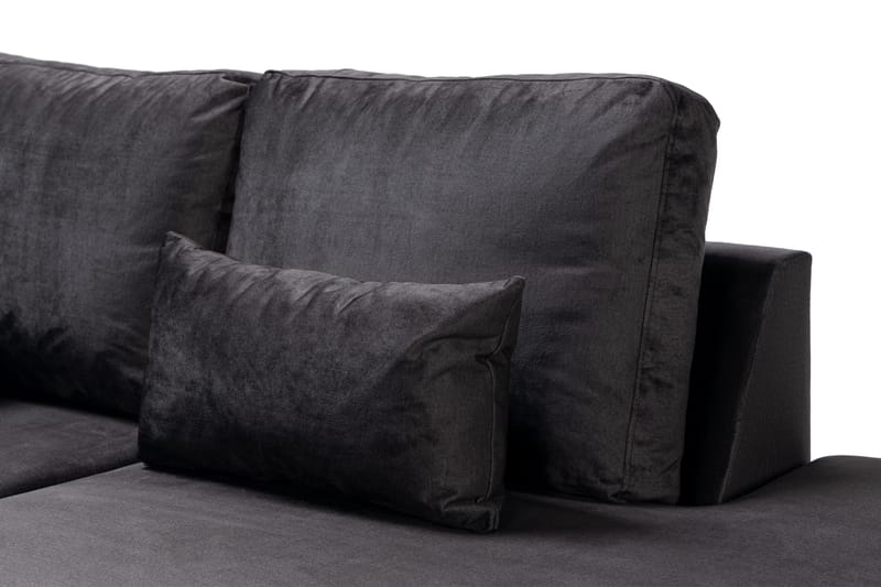 Copenhagen Compact Stor U Sofa Fløyel Sjeselong Høyre - Grå / Mørkgrå - Møbler - Sofaer - U-sofa