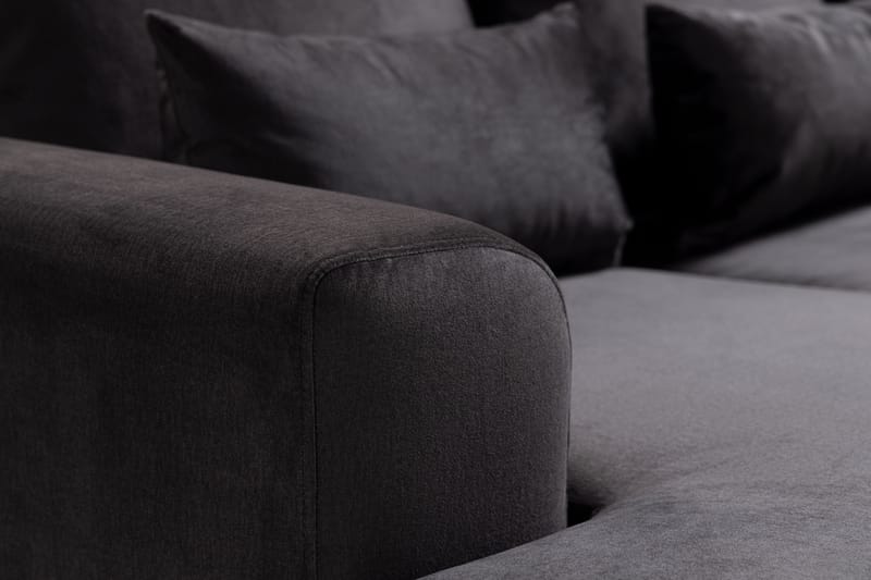 Copenhagen Compact Stor U Sofa Fløyel Sjeselong Høyre - Grå / Mørkgrå - Møbler - Sofaer - U-sofa