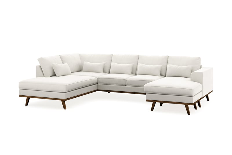 Copenhagen Compact U Sofa Divan Høyre Sjeselong Venstre - Linbeige / Hvit - Møbler - Sofaer - U-sofa