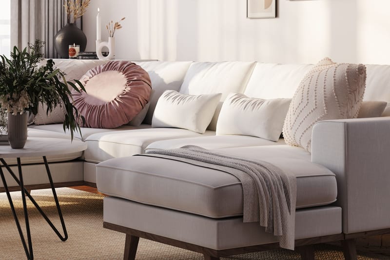 Copenhagen Compact U Sofa Divan Høyre Sjeselong Venstre - Linbeige / Hvit - Møbler - Sofaer - U-sofa