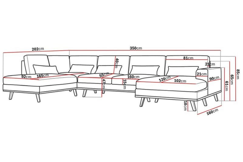 Copenhagen U-sofa - Brun - Møbler - Sofaer - U-sofa