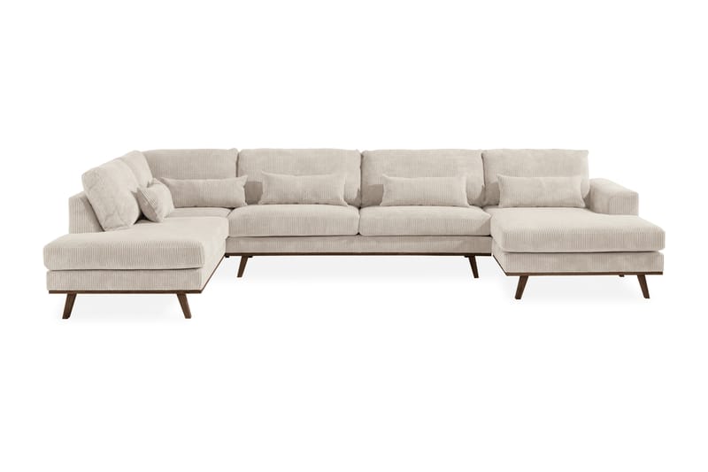 Copenhagen U-Sofa Cordfløyel - Beige - U-sofa